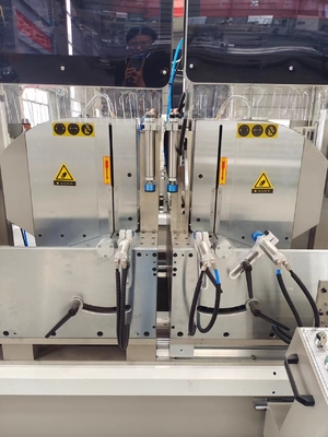 45 и 90 градусов CNC Двойной митр отрезающий аппарат для алюминия и UPVC окна двери и шторы стены